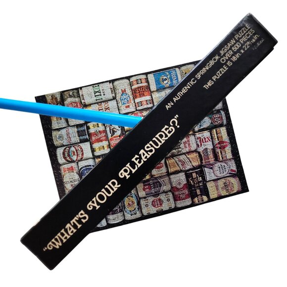 Springbok Jigsaw Puzzle Whats Your Pleasure Beer Cans 500 piece Complete PZL4064 - Picture 7 of 12